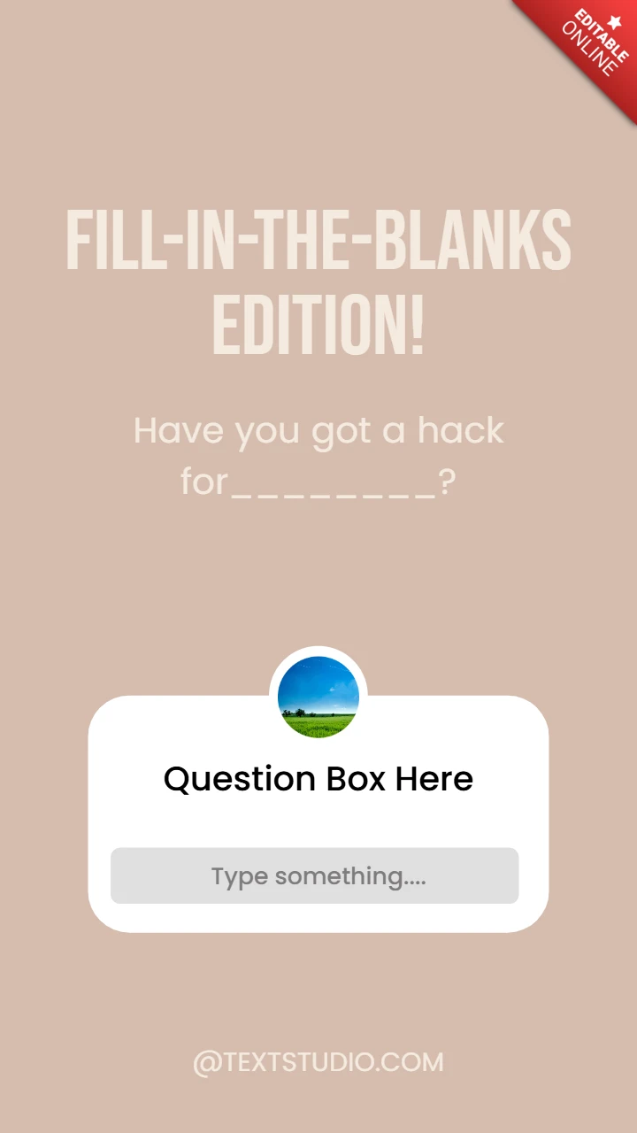 Rellena los espacios en blanco edición instagram story post plantilla de diseño