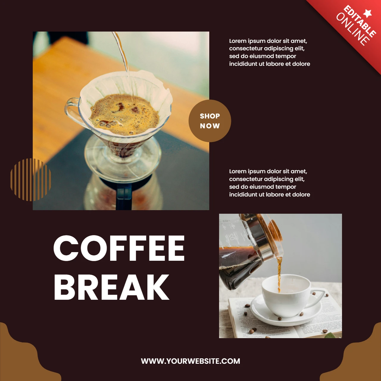 Modelo de design de postagem promocional de cafeteria no Instagram