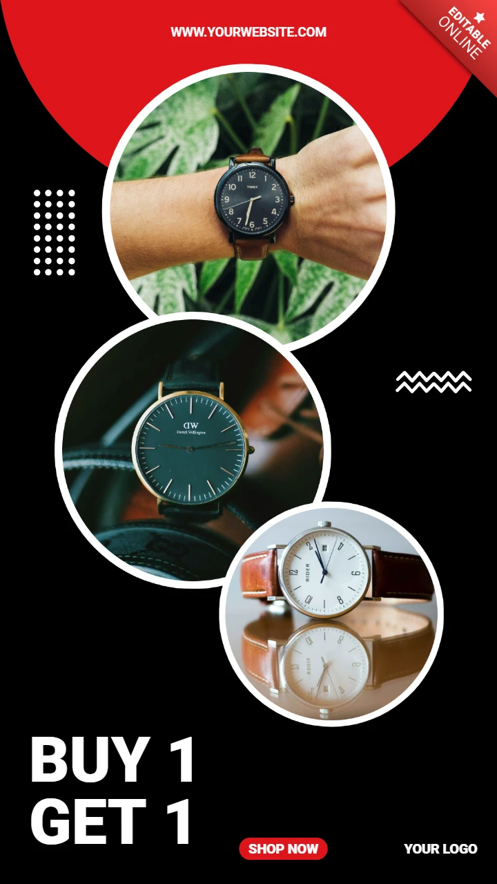 Modello di design per post di instagram geometrico nero e rosso