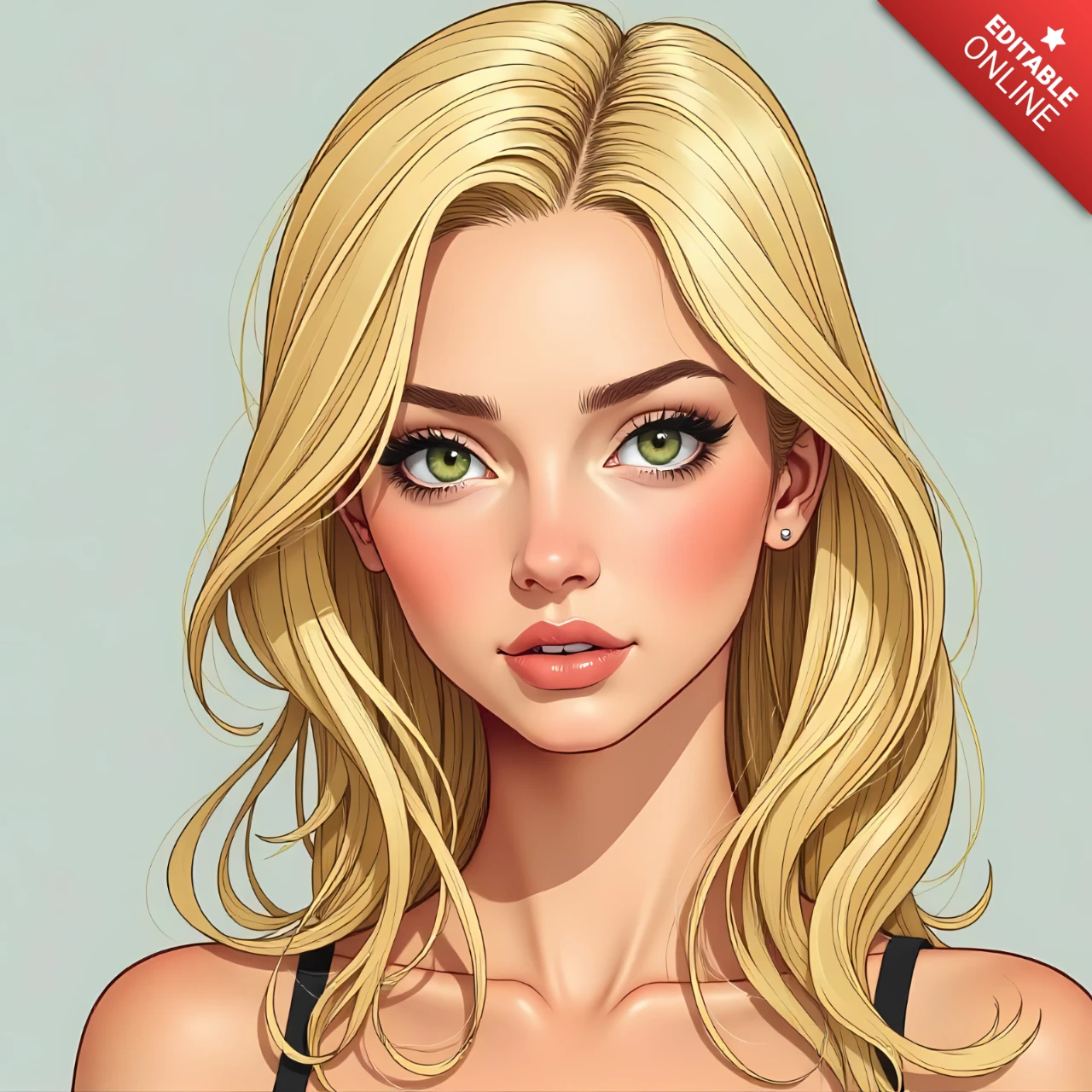 Editable Character Design Template for Digital Art