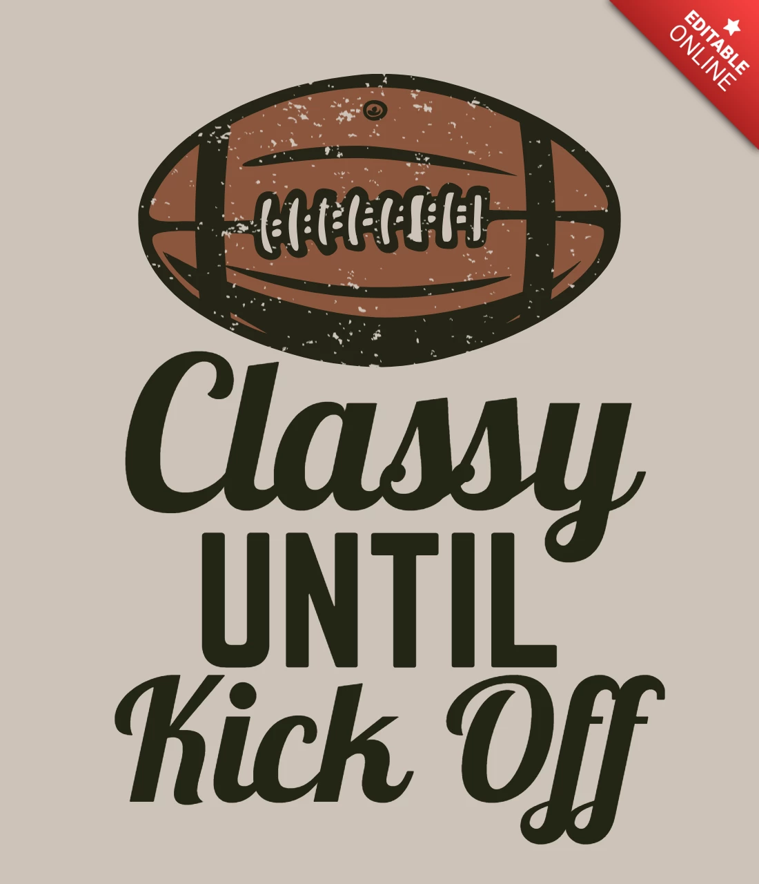 Chic jusqu'au coup d'envoi avec un modèle de conception de t-shirt vintage de ballon de rugby