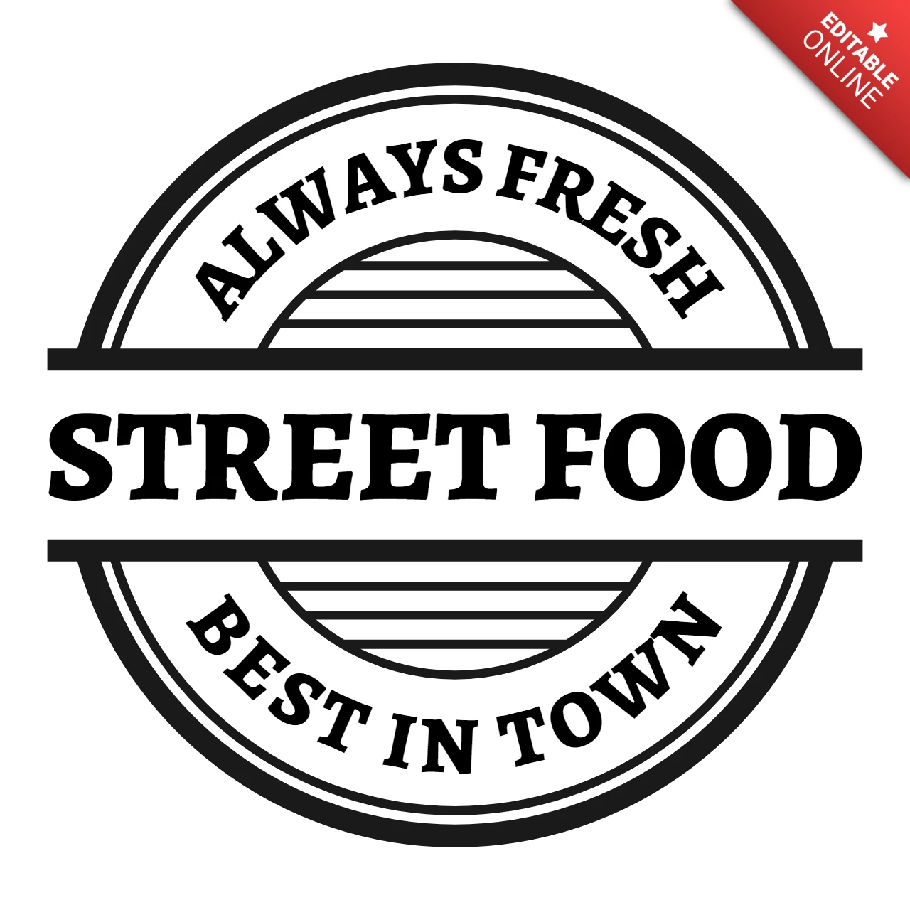 Modèle de logo pour la cuisine de rue fraîche