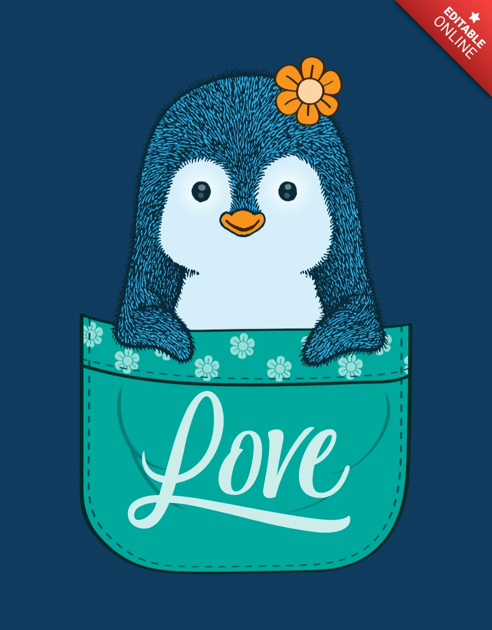 Adorable gabarit de pingouin de poche pour vêtements vintage pour enfants