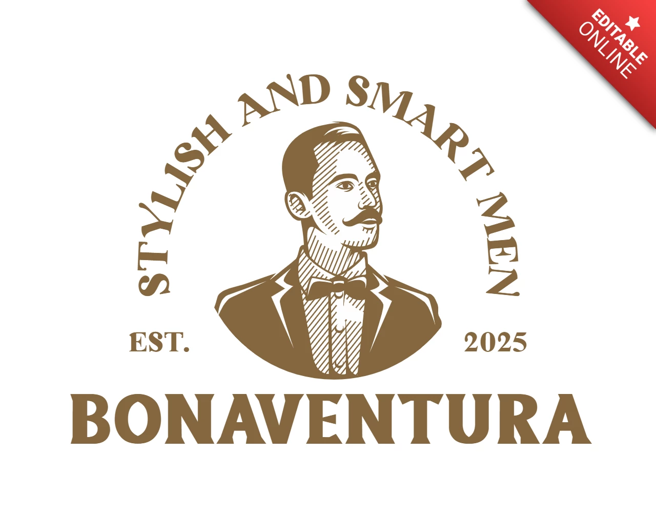 Plantilla de diseño de logotipo clásico vintage retro ren bigote