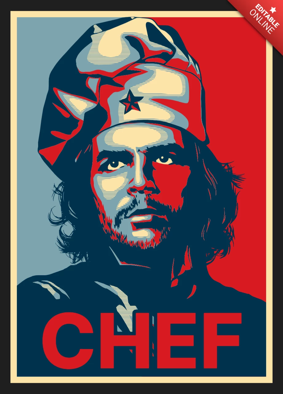 Chef guevara obama parodia plantilla de diseño de camiseta