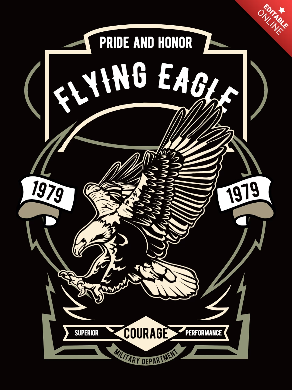 American Flying Eagle T-Shirt Design Template