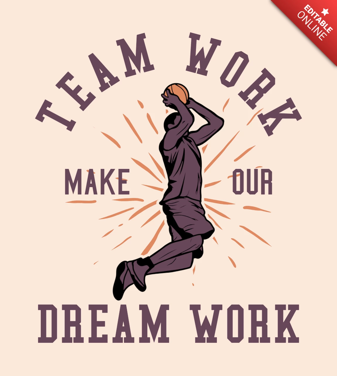 Modelo de design de camiseta vintage Mlaying jogando basquete