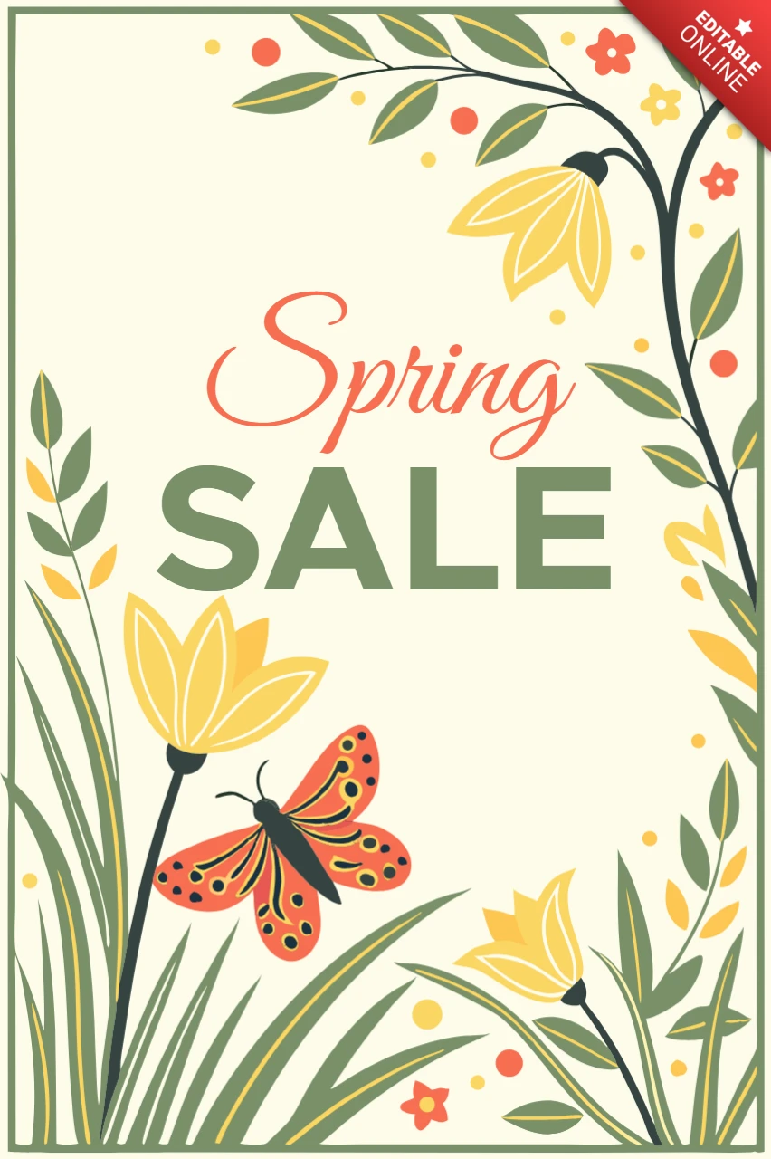 Spring Floral Sale Design Template for Seasonal Promotions