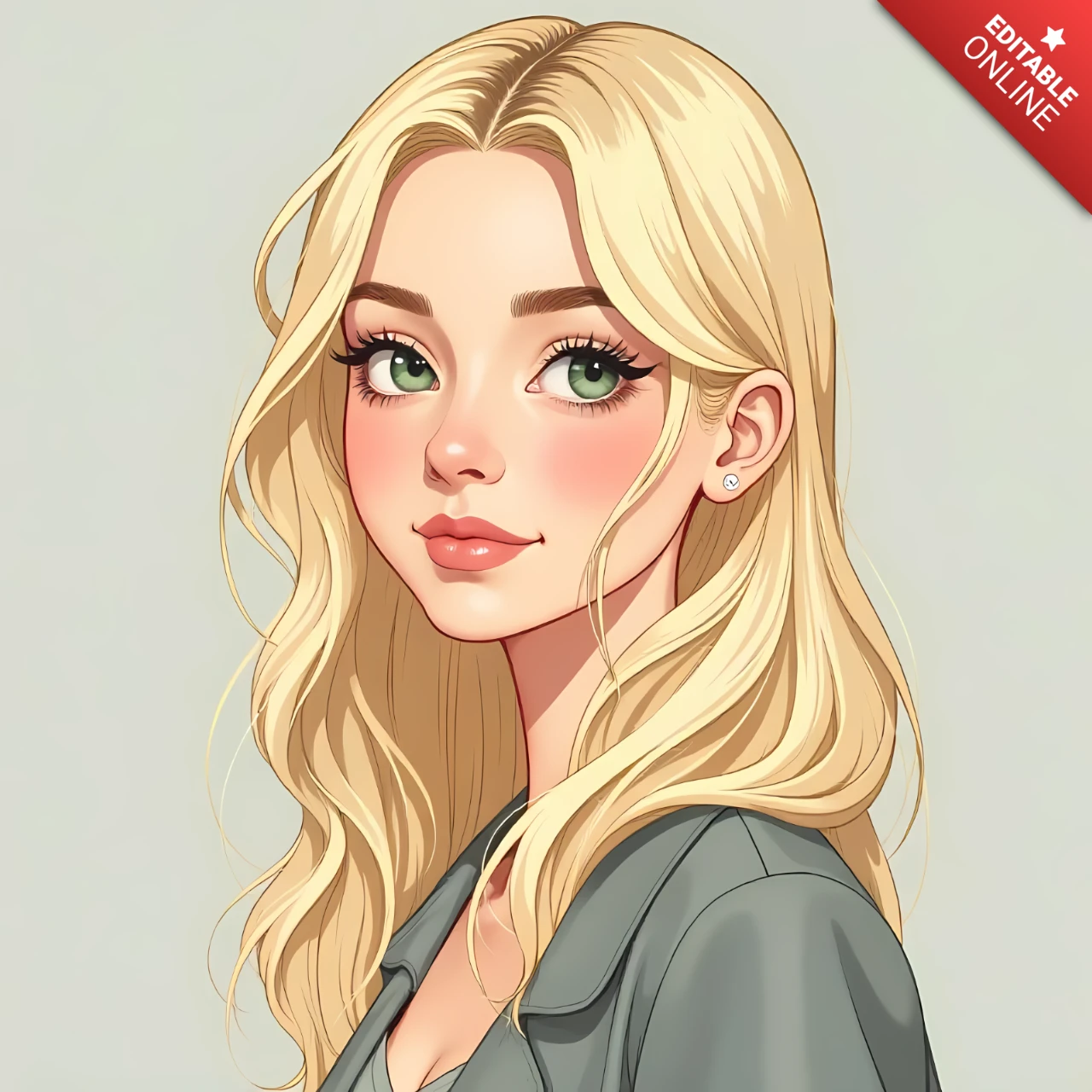 Editable Character Design Template for Stylish Portraits