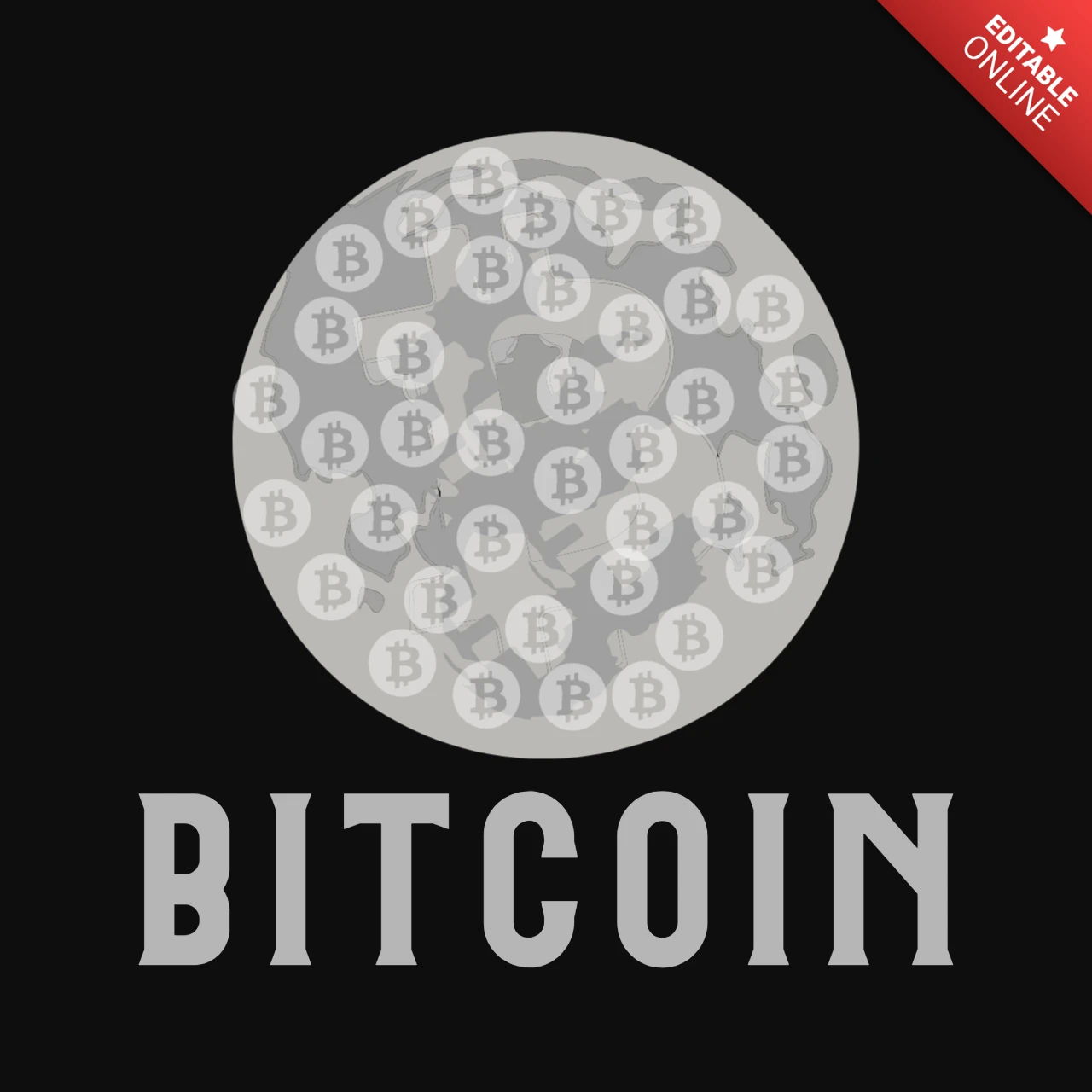 Bitcoin Cryptocurrency T-Shirt Design Template