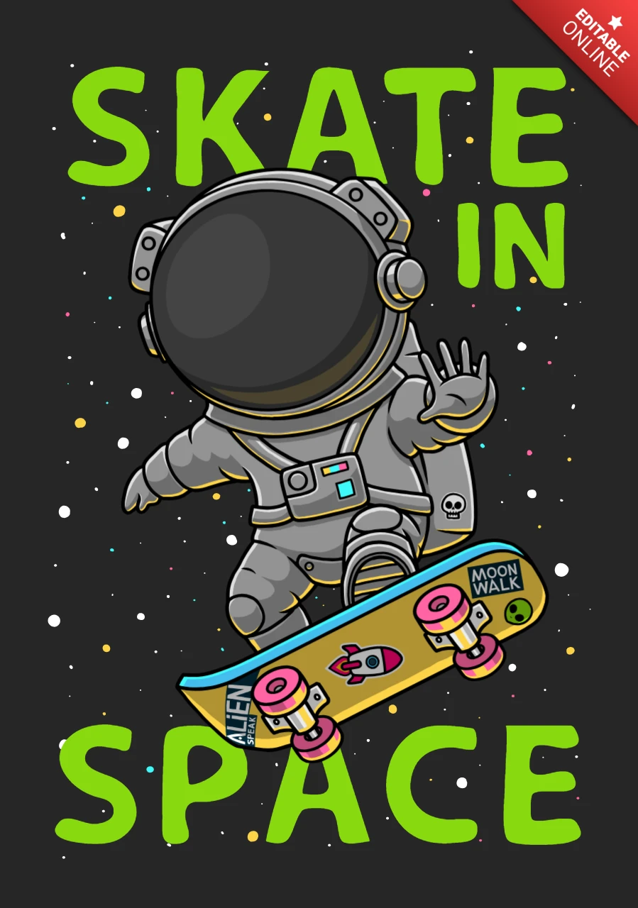 Space Skate Design Template for Creative Poster Projects