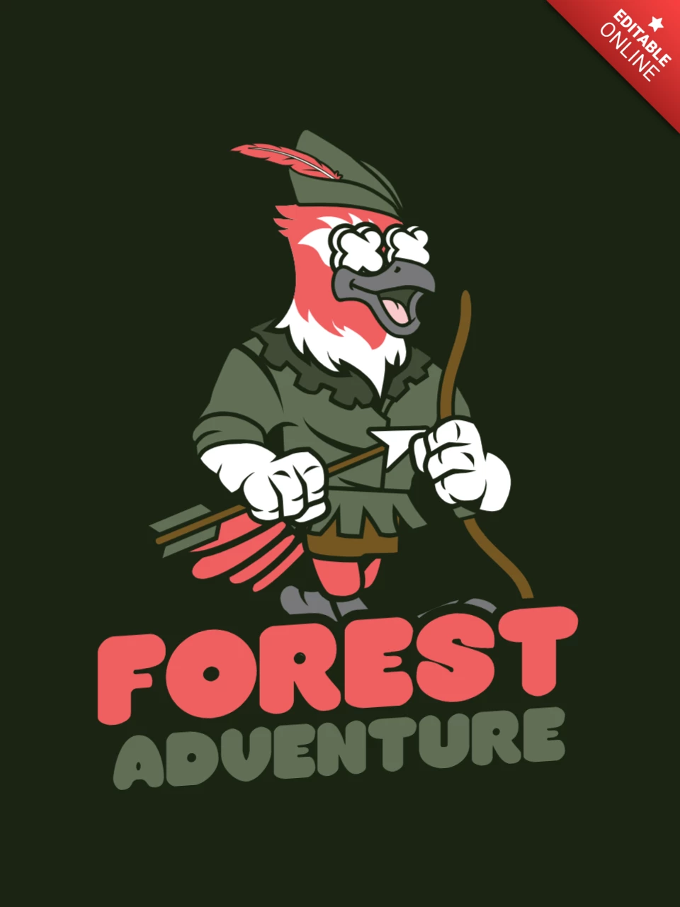 Forest Adventure Robinhood Parody T-shirt Design Template