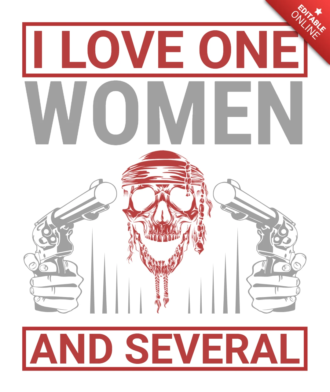 Bold Skull and Gun Design Template for Edgy Apparel
