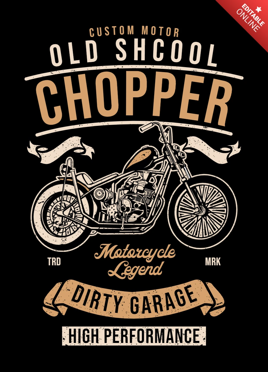 Old School Chopper T-shirt Design Template