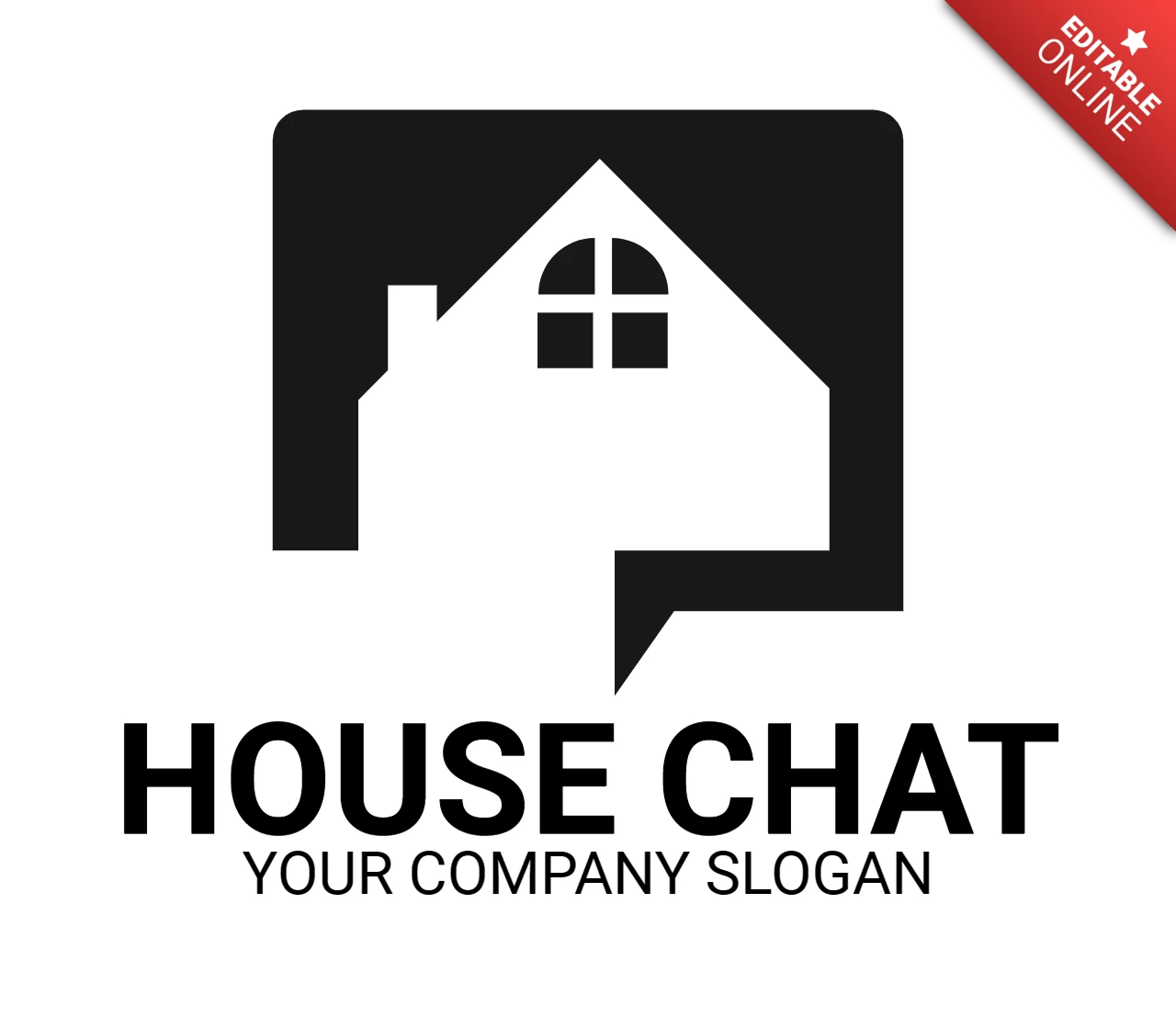 Modèle de logo pour le chat à domicile