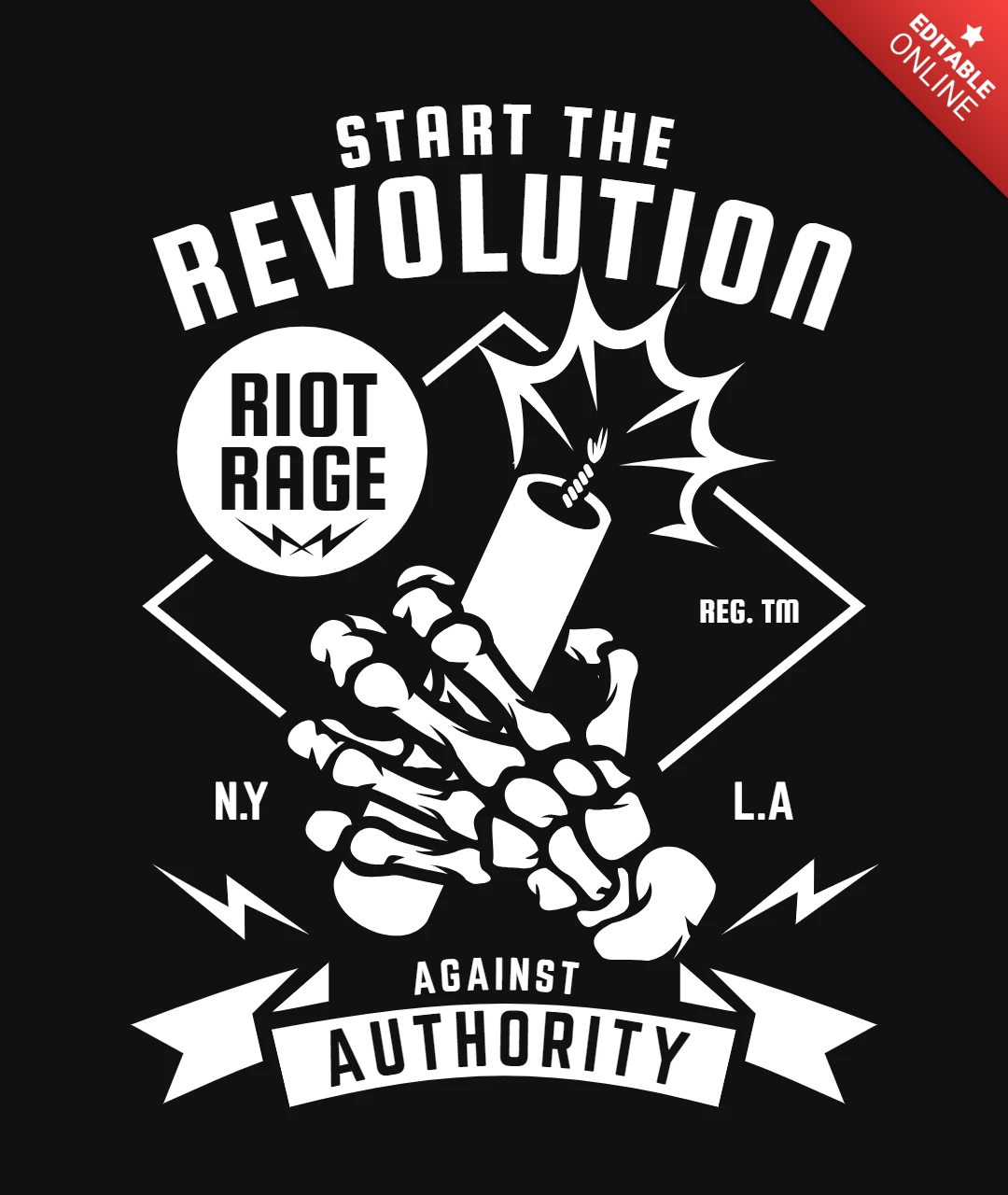 Start The Revolution T-Shirt Design Template