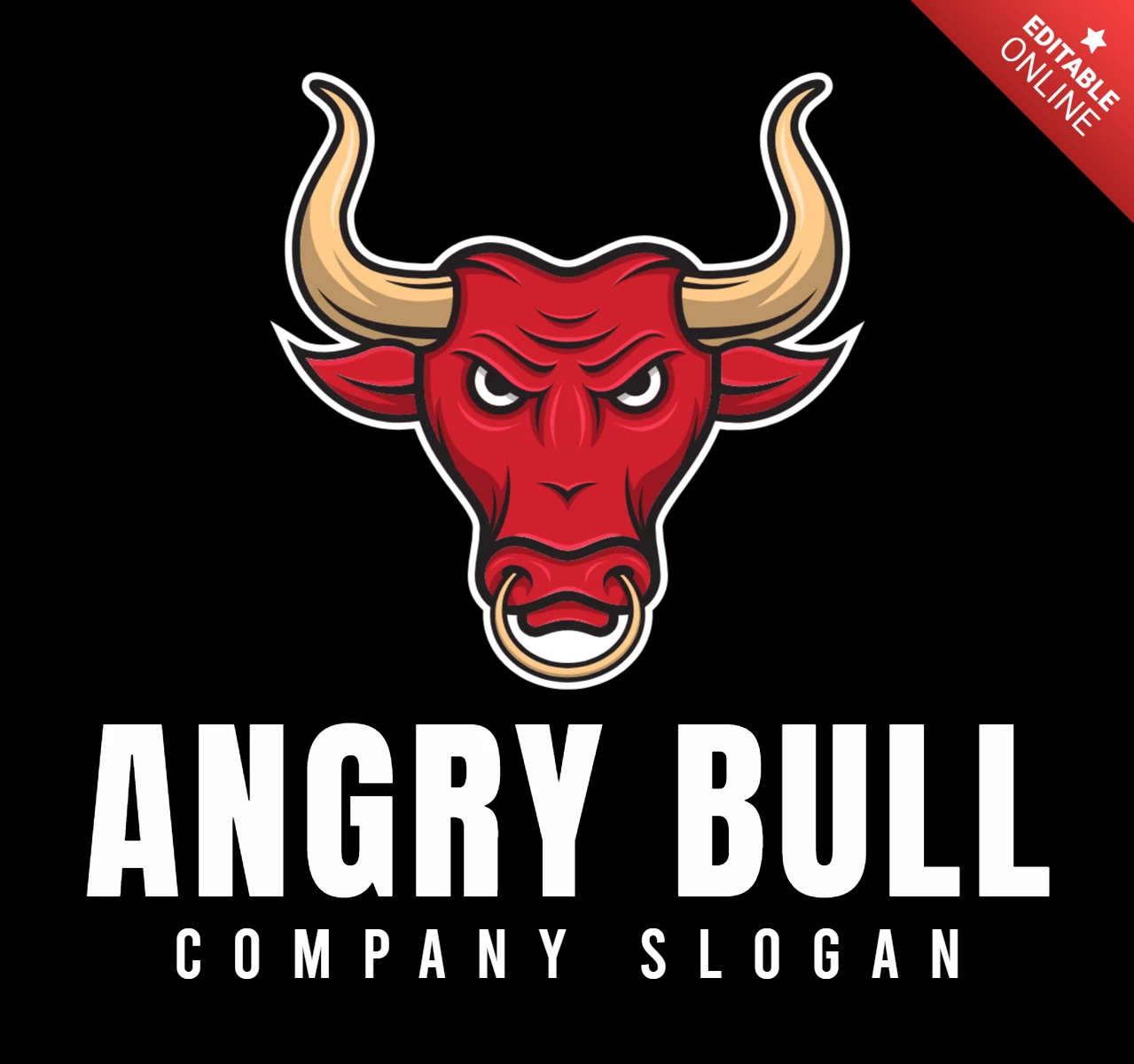 Boze stier mascotte logo ontwerpsjabloon