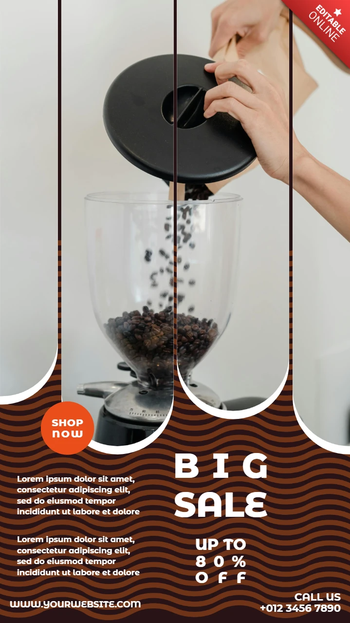 Big Sale Coffee Shop Instagram Story Post Design Template