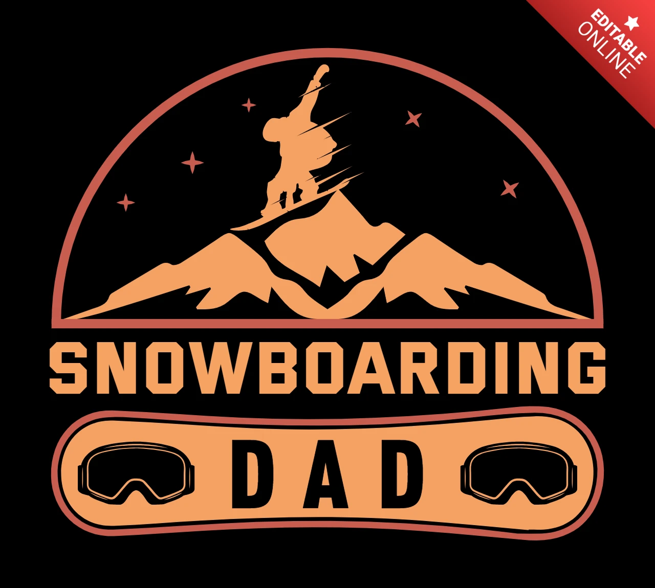 Snowboarding vader t-shirt ontwerpsjabloon