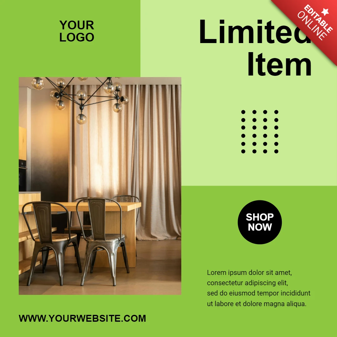 Monochromatic Green Flat Social Media Post Design Template
