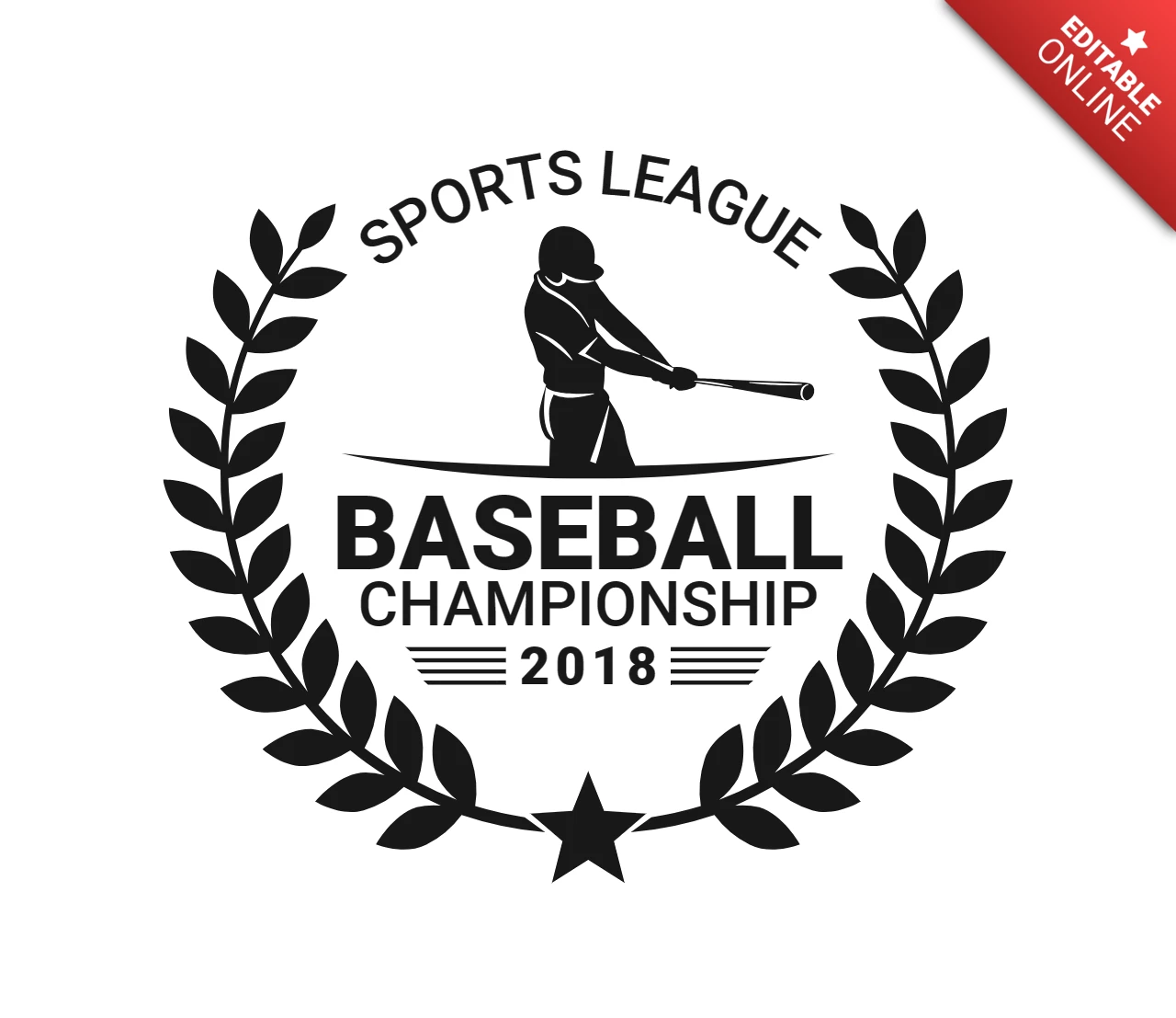 Plantilla de diseño de logotipo deportivo de campeonato de torneo de club de béisbol