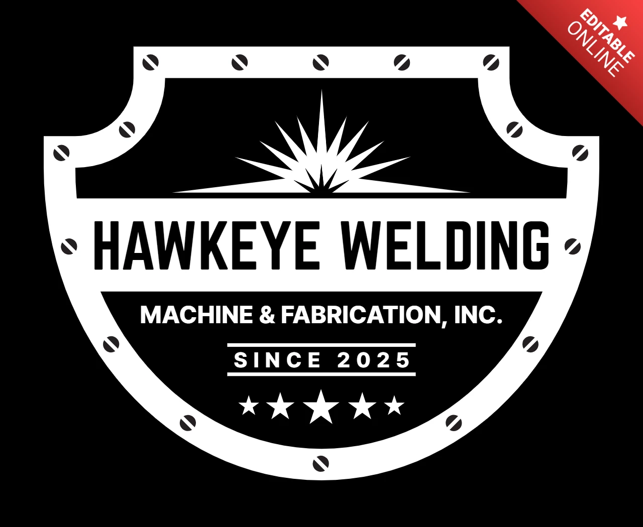 Welding Machine and Fabrication Label Logo Design Template