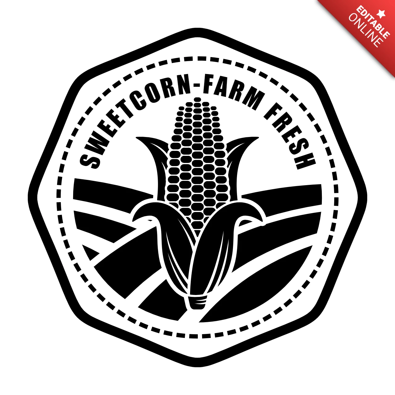 Ontwerpsjabloon boerderij verse suikermaïs logo