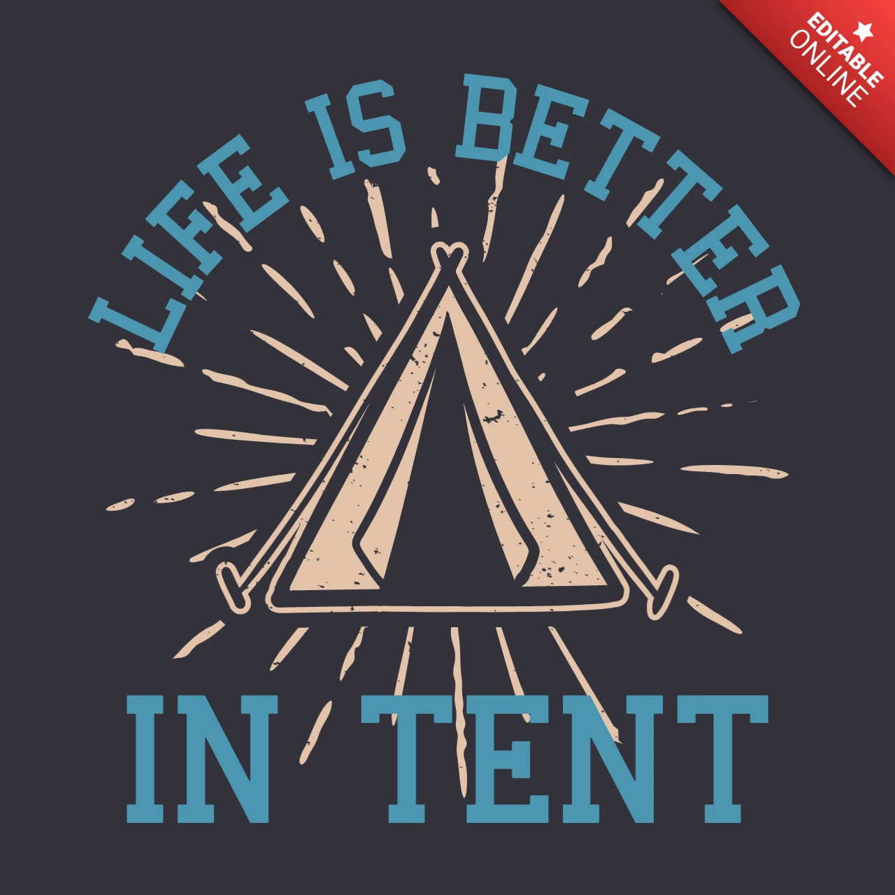 Modèle de conception de t-shirt vintage pour tente de camping