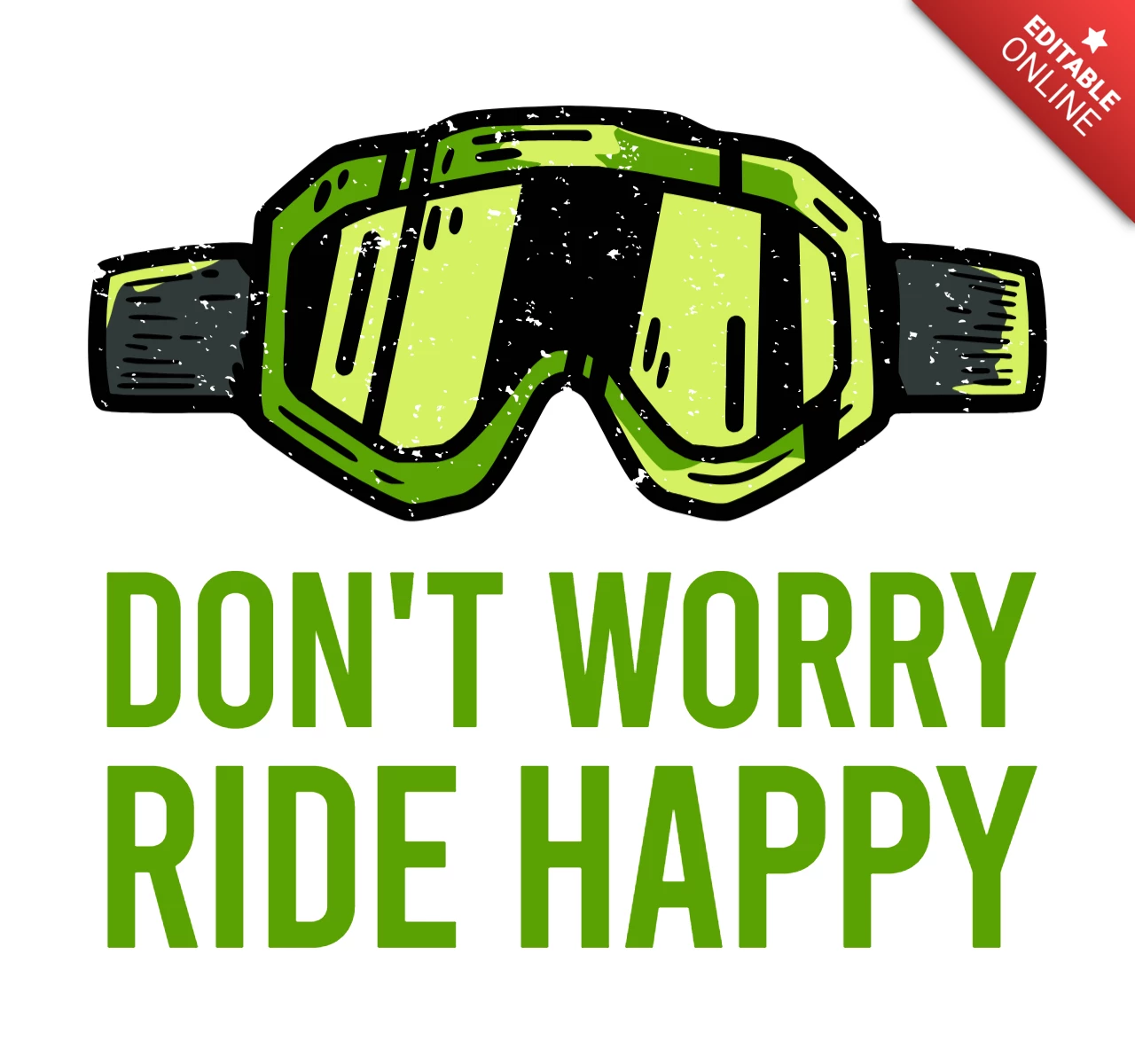 Motocross Goggles Vintage T-shirt Design Template