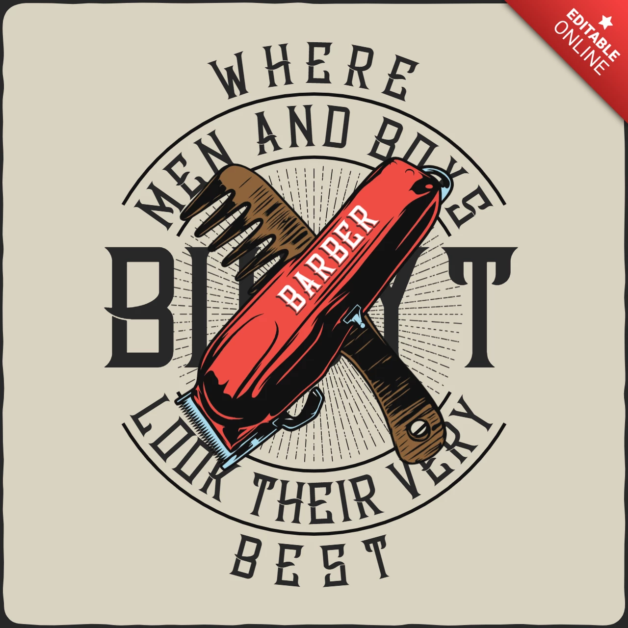 Modelo de design de camiseta de barbearia