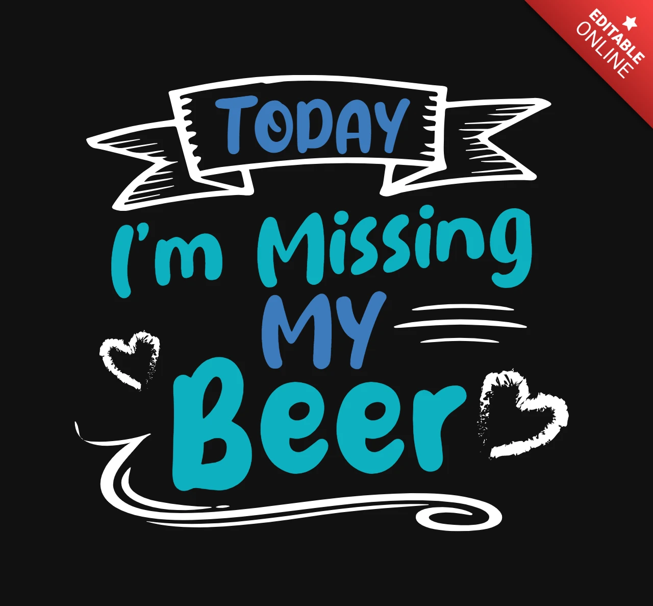 Heute vermisse ich meine Bier-T-Shirt-Designvorlage
