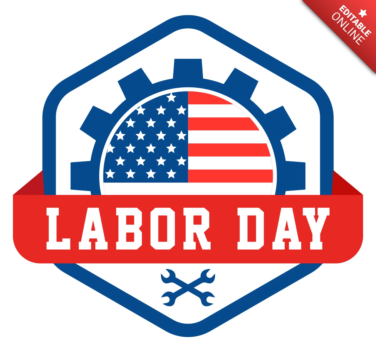 Tag der arbeit von amerika logo design vorlage
