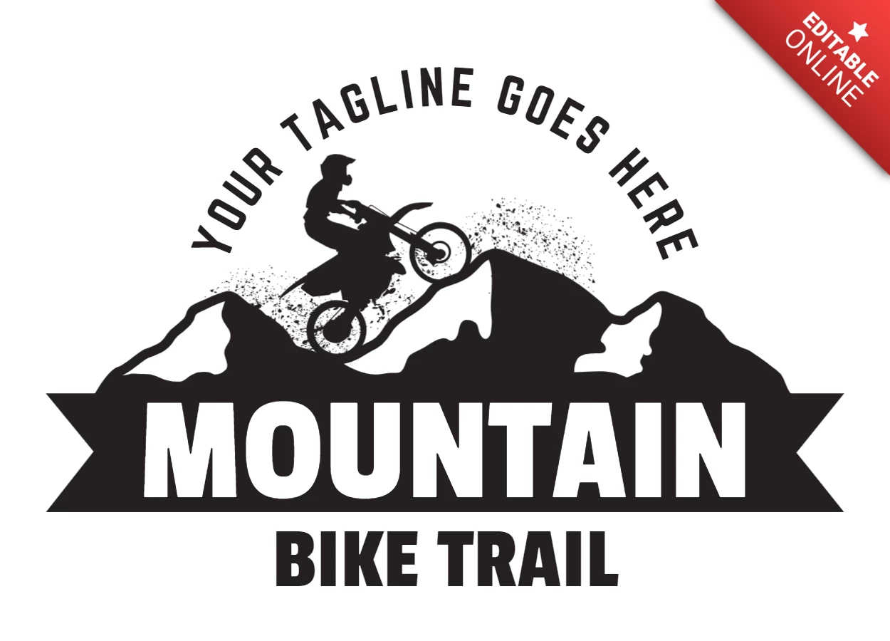 Modelo de design de logotipo de trilha de mountain bike