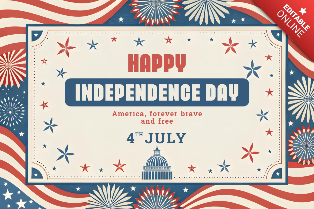 Template di design per la celebrazione del giorno dell'indipendenza con elementi patriottici