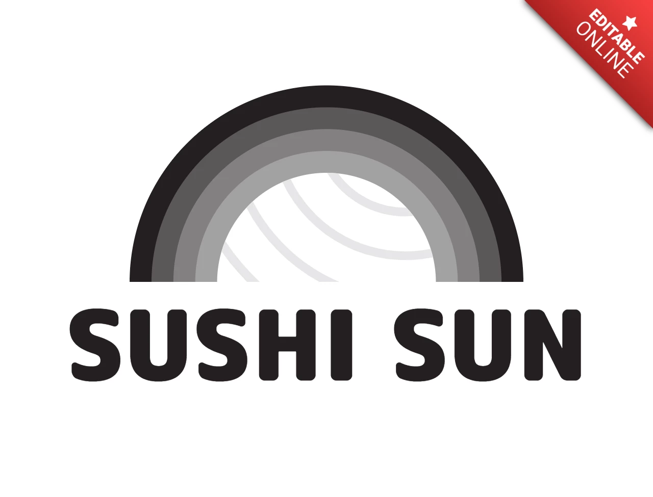 Modello di logo per sushi sun