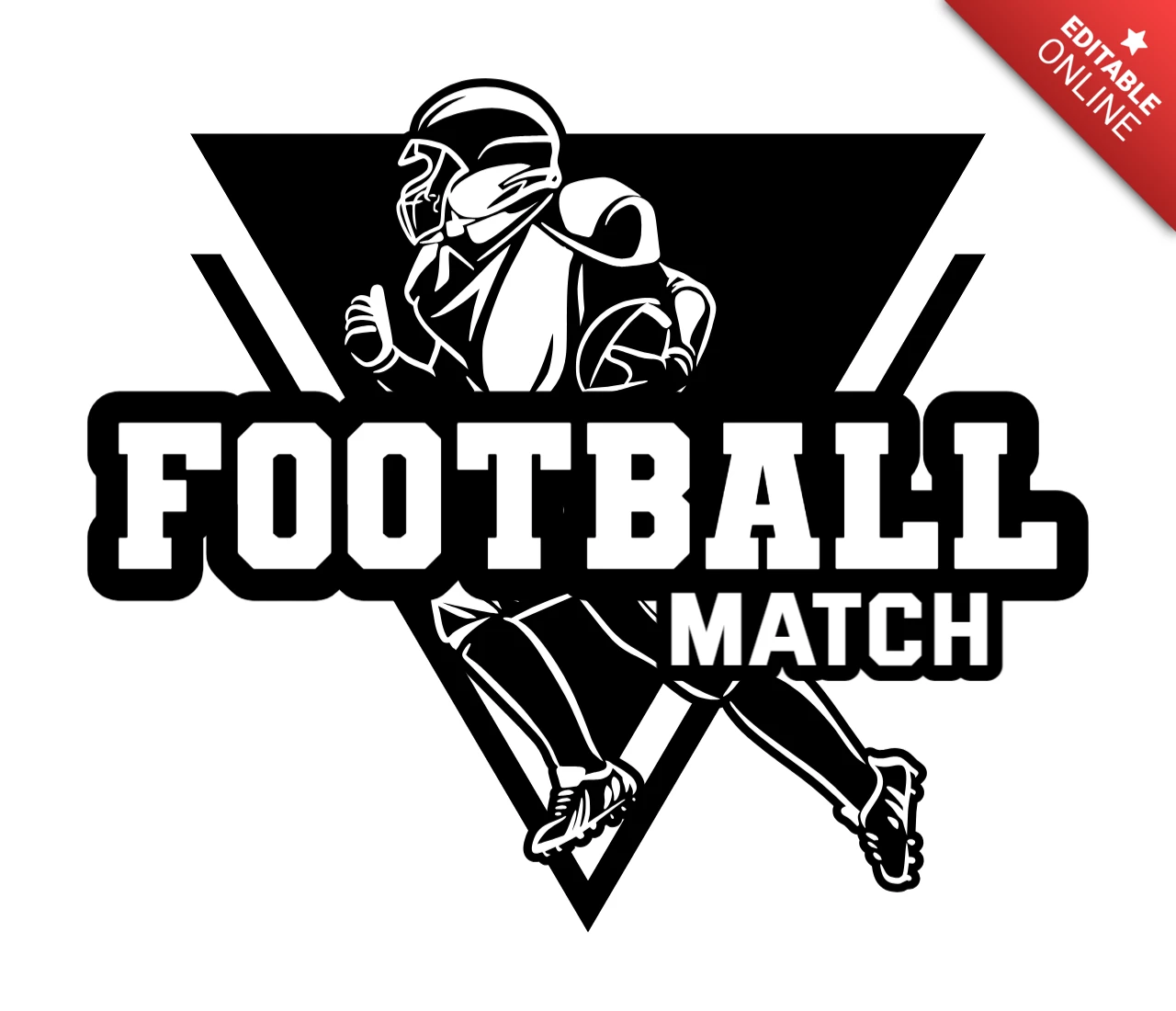 American Football Match Logo Design Template