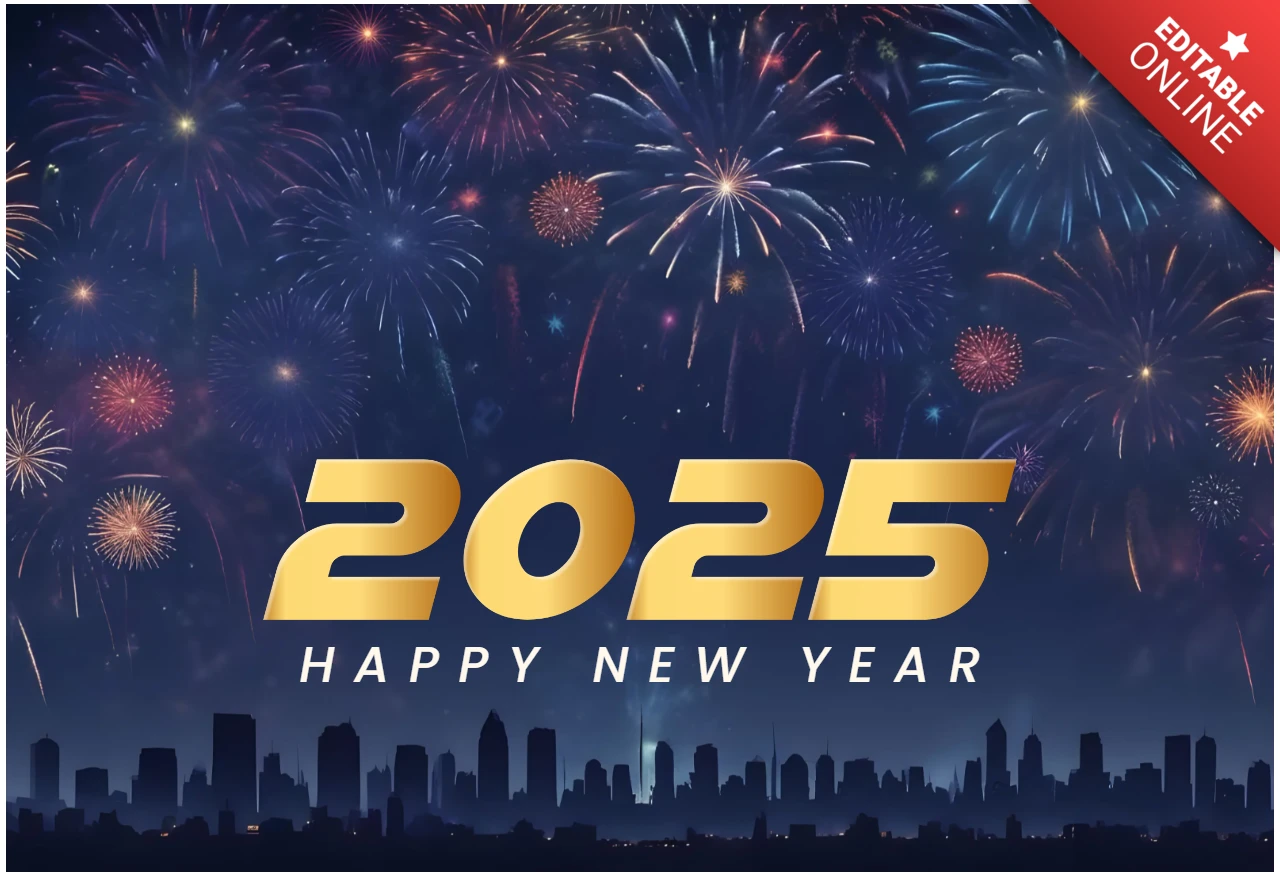 Mutlu yıllar 2025 arka plan görüntü tasarım şablonu