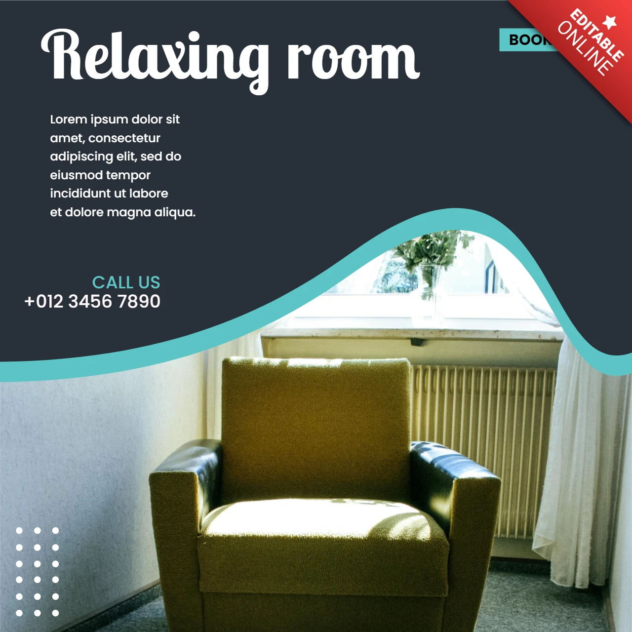 In het oog springende promotionele Instagram-postsjabloon voor spa-centrum