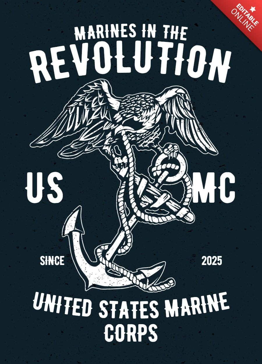 Marines Revolution T-shirt Design Template