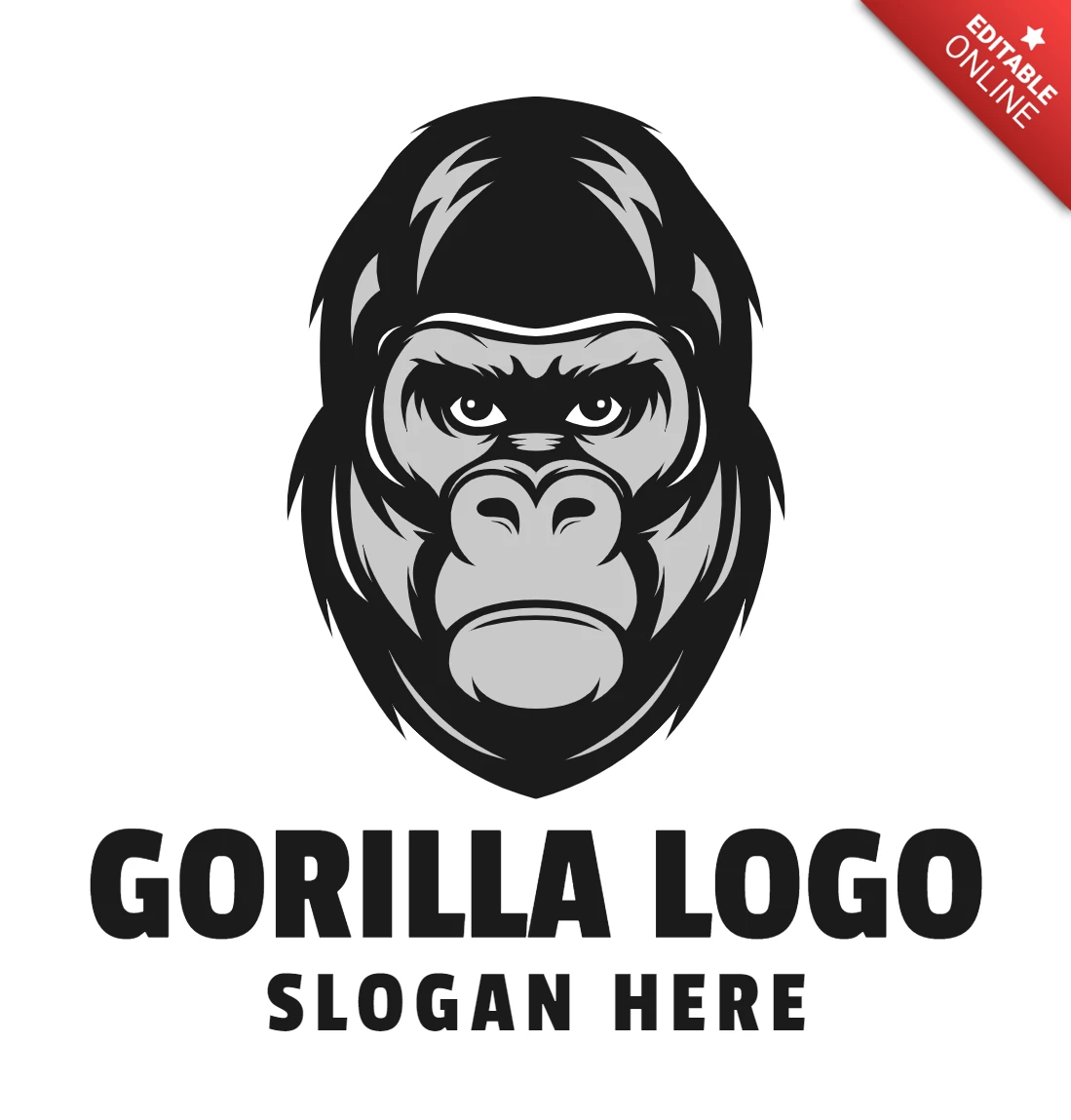 Modèle de conception de logo de gorille