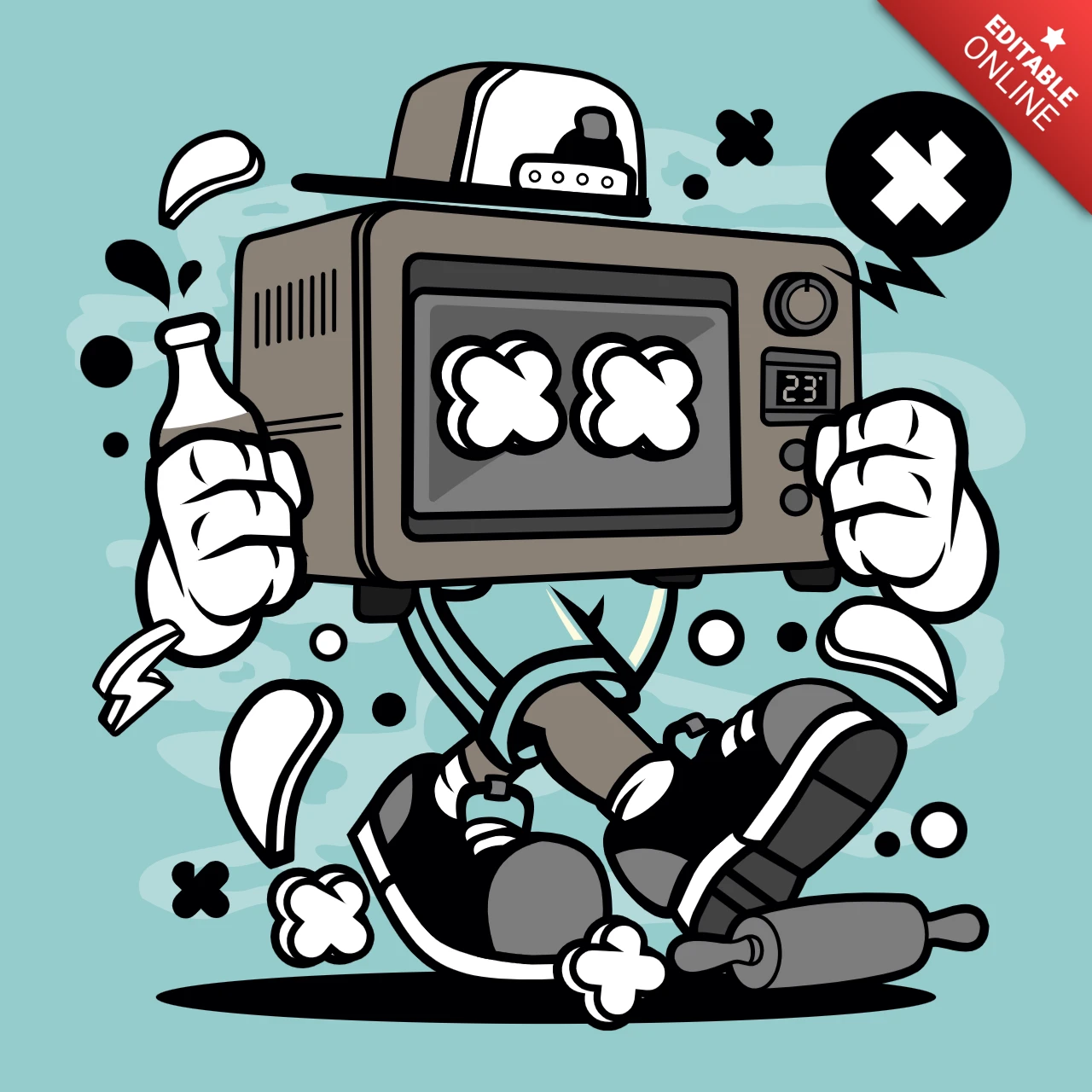 Backofen cartoon charakter Plakat Vorlage