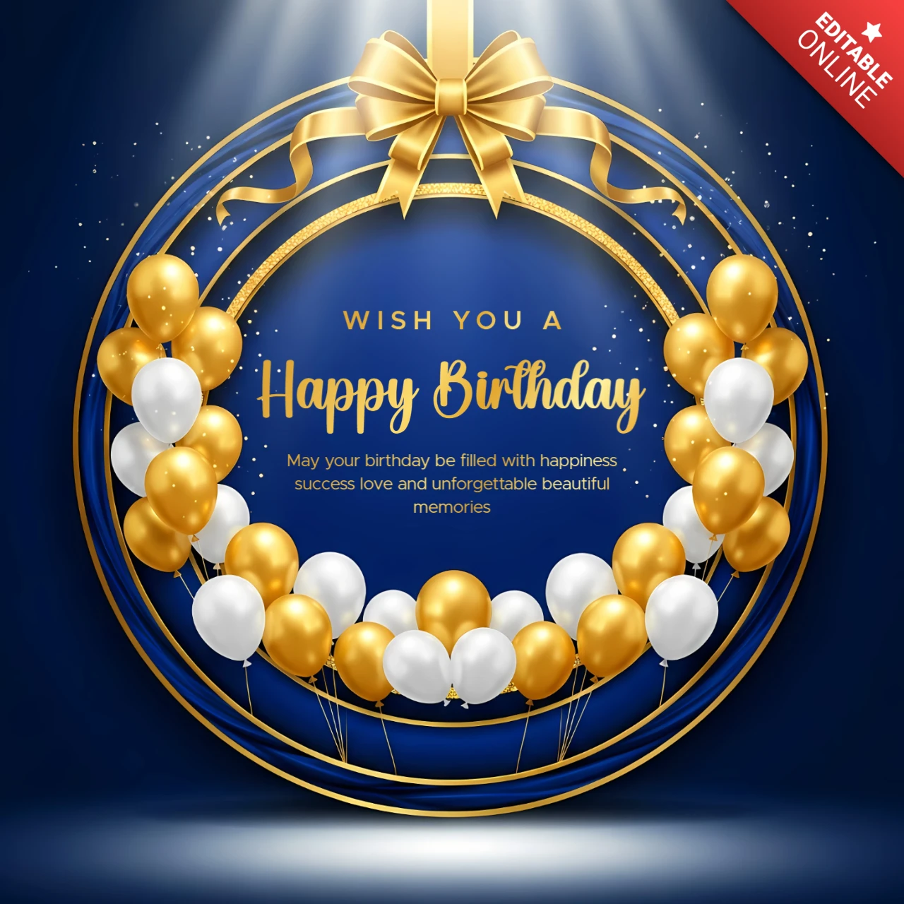 Elegant Birthday Balloon Design Template for Greeting Cards