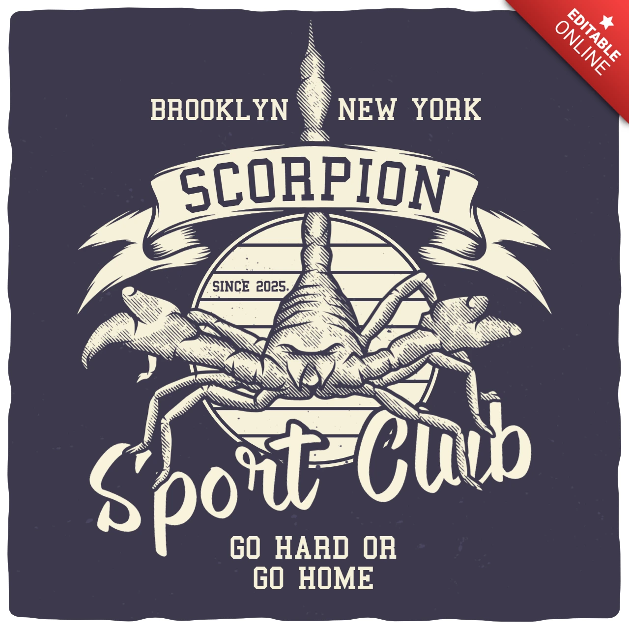 Szablon koszulki klubu sportowego Scorpion