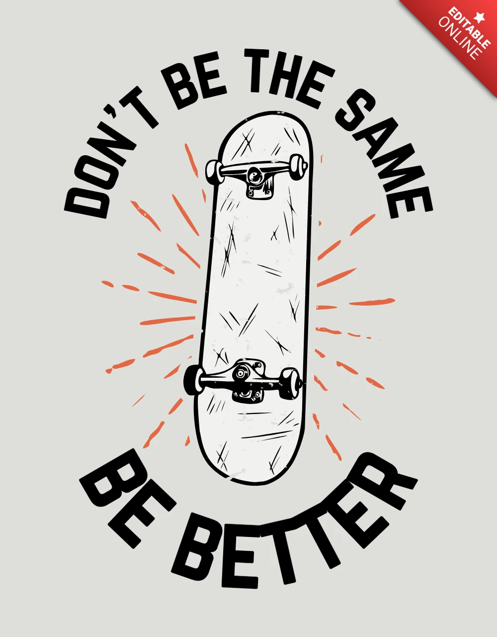 Modelo de design de camiseta vintage de skate