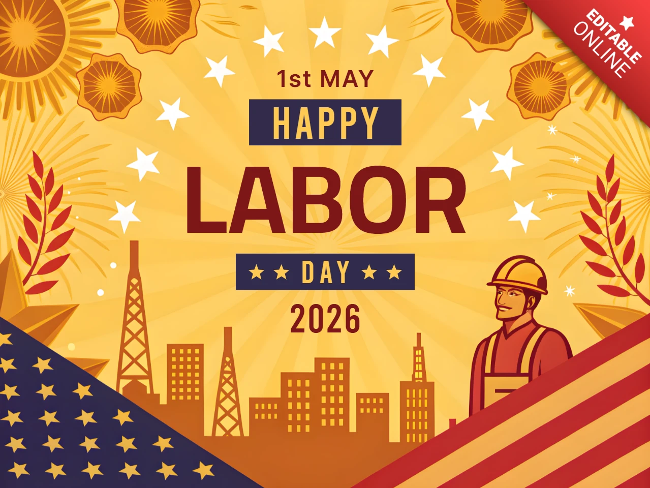 Labor Day Celebration Design Template - Vintage Style