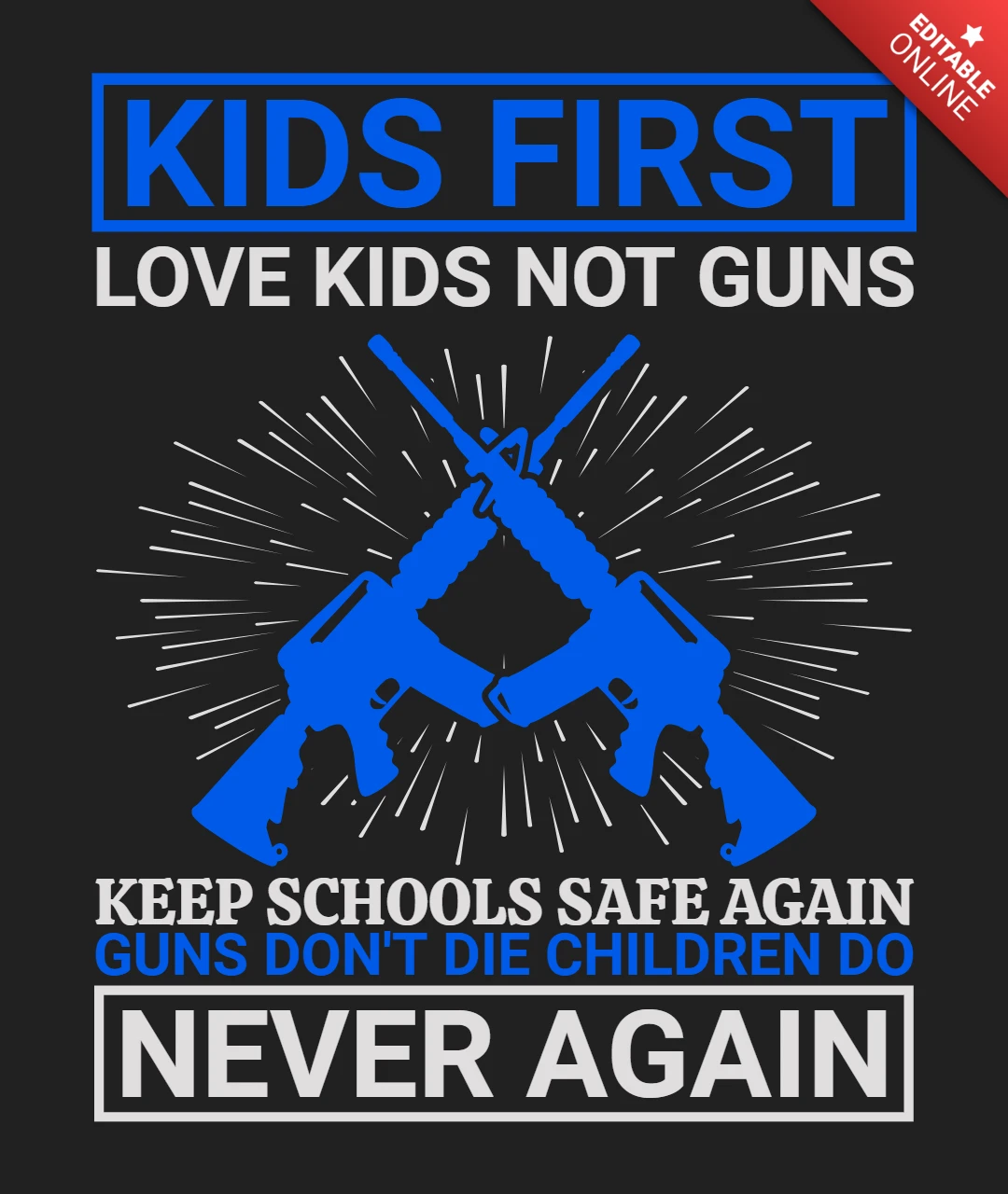 子供たちが最初に愛するのは銃ではなく子供たちの引用Tシャツデザインテンプレート