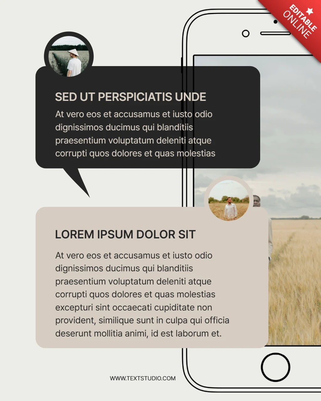 Mobile chat design instagram post design template