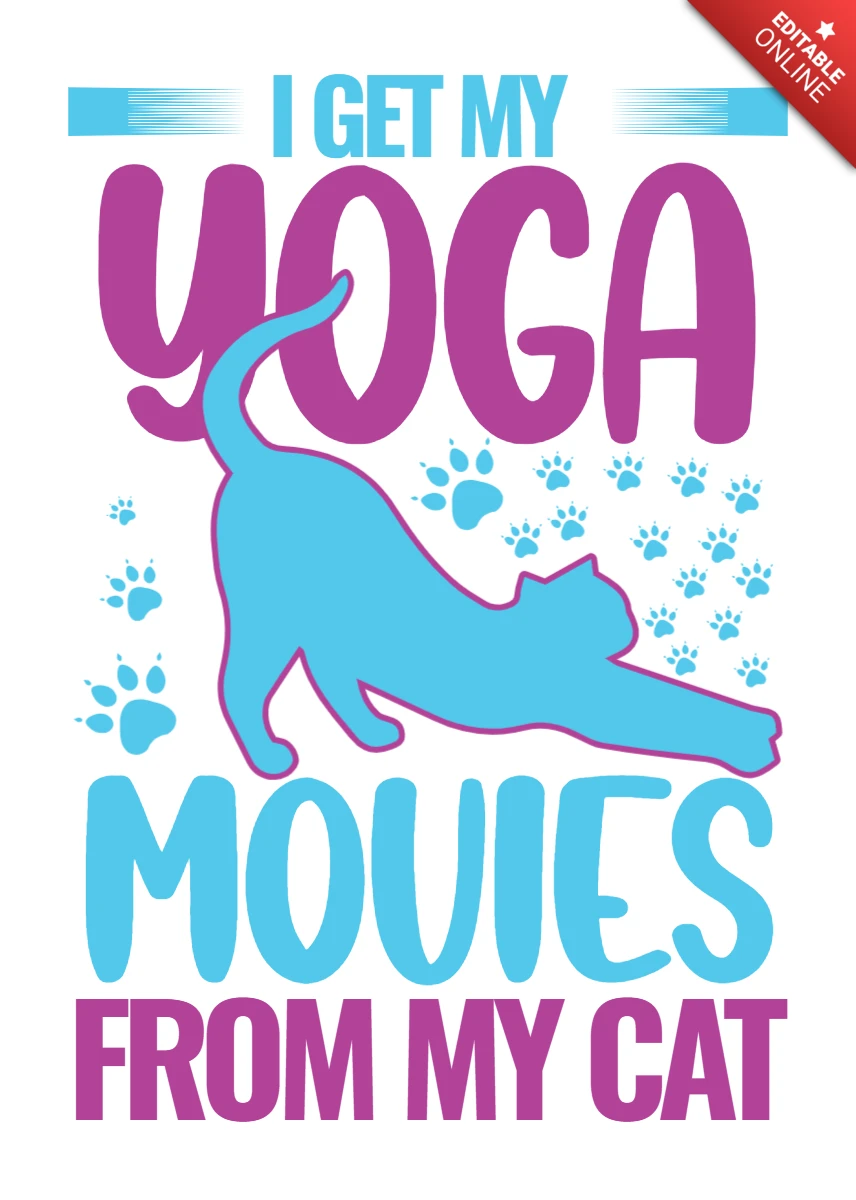 Playful Cat Yoga Design Template for Fun and Creative Projects