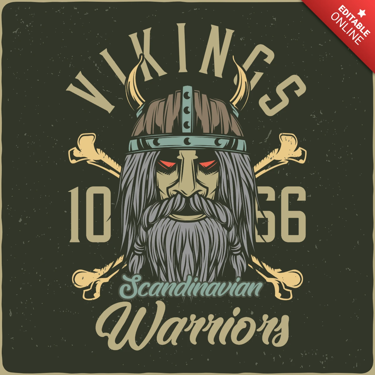 Viking Warrior T-Shirt Design Template