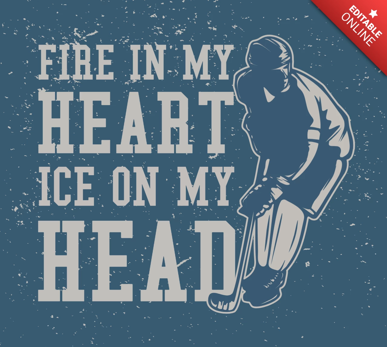 Hockey Player Vintage T-shirt Design Template